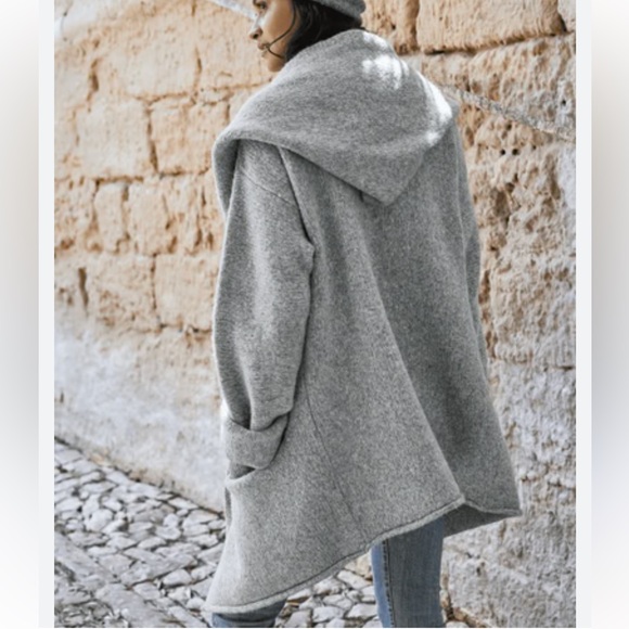 Peruvian Connection Kotzebue Alpaca Sweater Coat Size XL Oatmeal Beige Hooded - Picture 11 of 11